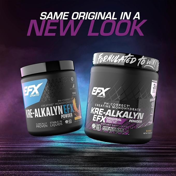 EFX Sports Kre-Alkalyn EFX Powder | pH Correct Creatine Monohydrate Powder Supplement | Strength Muscle Growth &amp Performance | 110 Servings (Mango)