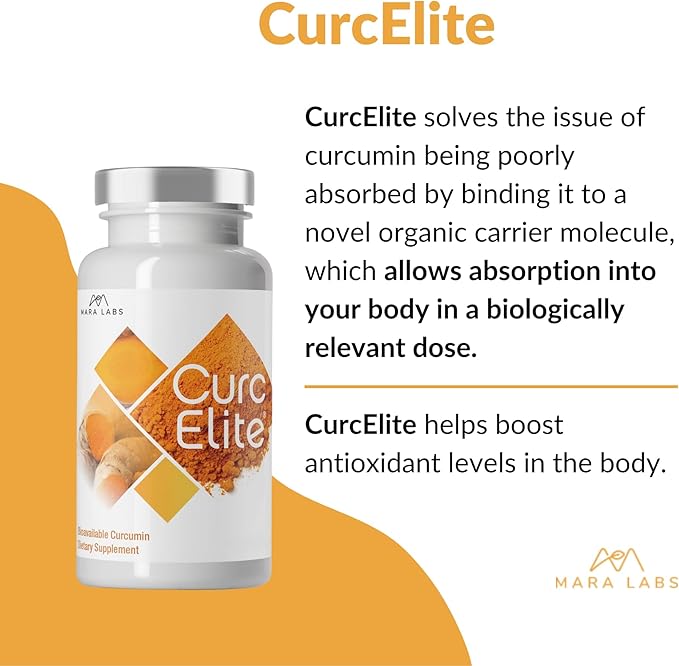Mara Labs CurcElite Curcumin | Turmeric Extract 95% Curcuminoids | Vegan No Fillers and Non-GMO | 30 Vegan Capsules