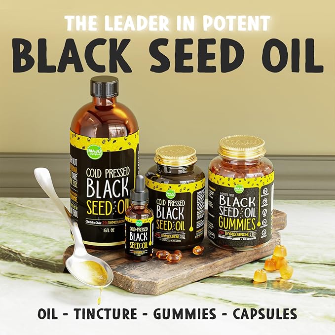 Maju Superfoods Black Seed Oil Capsules and Liquid Bundle
