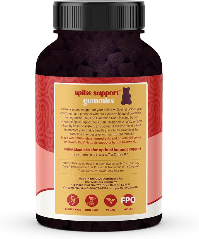 Kids Naturals Spike Support Gummies – Year-Round Wellness with Vitamin C D &amp Zinc | 60ct (1 Month Supply)