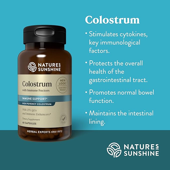 Nature's Sunshine Colostrum with Immune Factors 60 Capsules | Supports the Immune System and Promotes Gastrointestinal Health