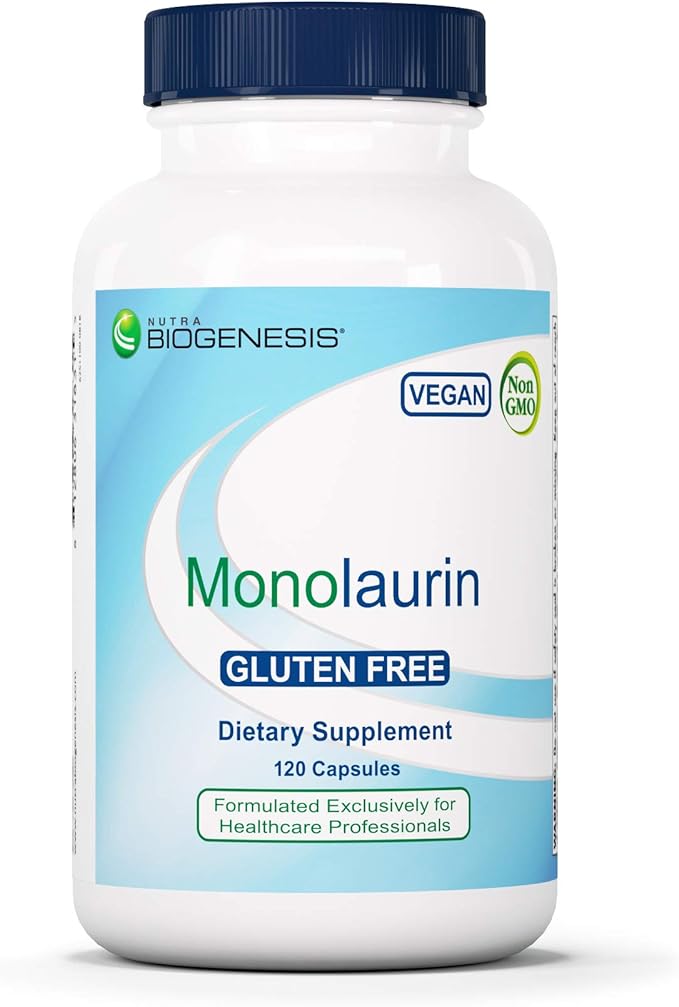 Nutra Biogenesis Monolaurin - Monolaurin Capsules Coconut Monolaurin Support Supplement for Men &amp Women 1000mg Per Serving for Adults - 120 Vegan Capsules