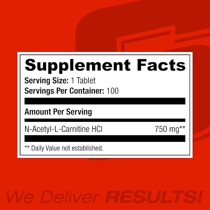 Alcar 750 - Pure Acetyl L-Carnitine for Energy Focus and Fat Metabolism 100 Servings