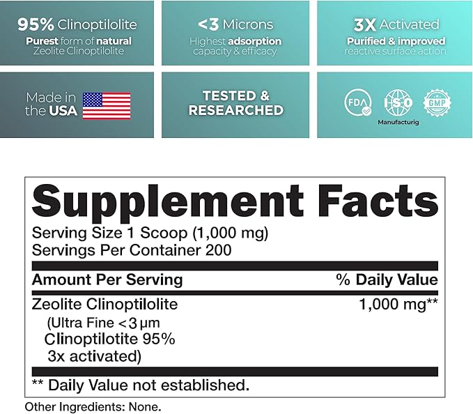 Zeolite Detox Sorbolit - Zeolite Binder Supplement for Full Body Detox - Gut Cleanse Cellular and Liver Detox (1 Pound (Pack of 1))