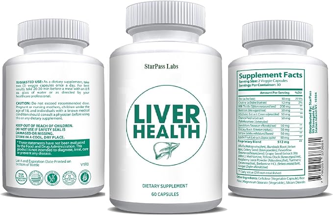 Liver Health | Liver Detox &amp Cleansing Repair Formula with Natural Nutrients Vital to Liver 60 Caps (3 Pack)