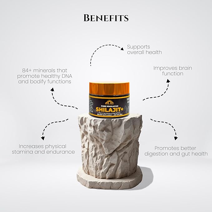 Premium Himalayan Shilajit Resin for Men and Women 500mg Organic Maximum Potency U.S.A Lab Tested for Purity | Supports Brain Function Energy and Focus (30g - 60 Servings)
