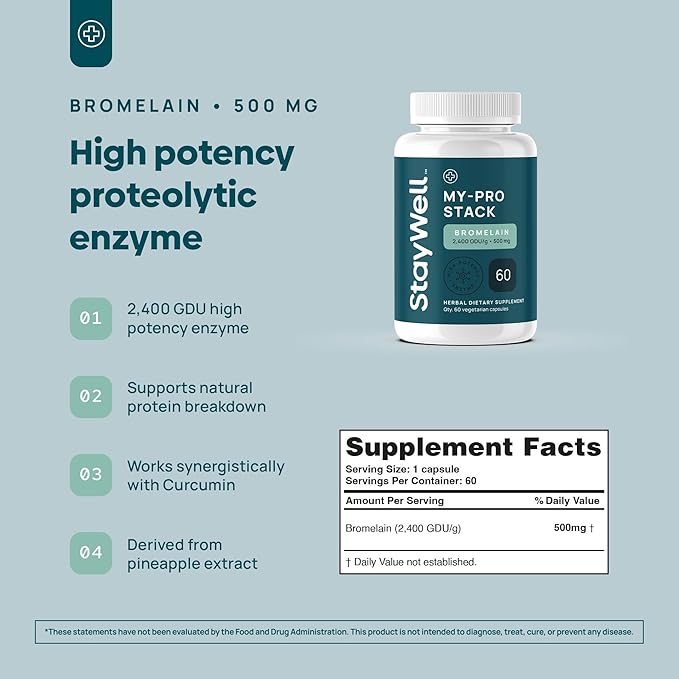 Stay-Well Naturals Spike Protein Supplement | Nattokinase 2000 FU 100mg Bromelain 500mg Curcumin 500 mg 60 Day Supply | Full Protocol of Nattokinase Bromelain Curcumin (3 Bottle Set)