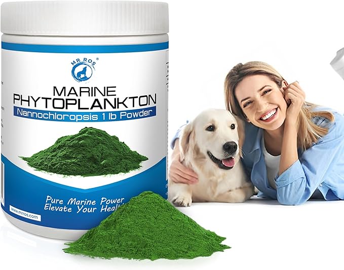 Marine Super Greens Powder for Dogs &amp Humans – Pure Phytoplankton Omega-3 EPA Antioxidants Protein Vitamins &amp Minerals – Skin Coat Vitality &amp Immune Support – 1 lb Bulk