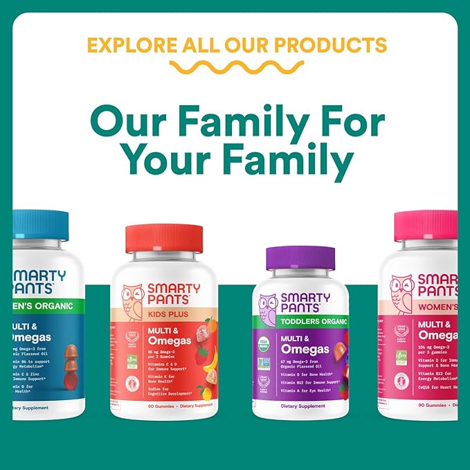 SmartyPants Prenatal Multivitamin Gummies Omega 3 (DHA/EPA) Methylfolate Biotin Vitamin D3 C Vitamin B12 B6 A K &amp Zinc Gluten Free 120 Count (40 Day Supply) (Pack of 2)