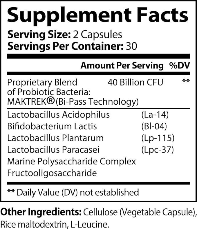 Probiotic 40 Billion with Prebiotics Digestive &amp Gut Health - Supports Occasional Constipation Diarrhea Gas &amp Bloating - Probiotics for Women &amp Men 60 ct.