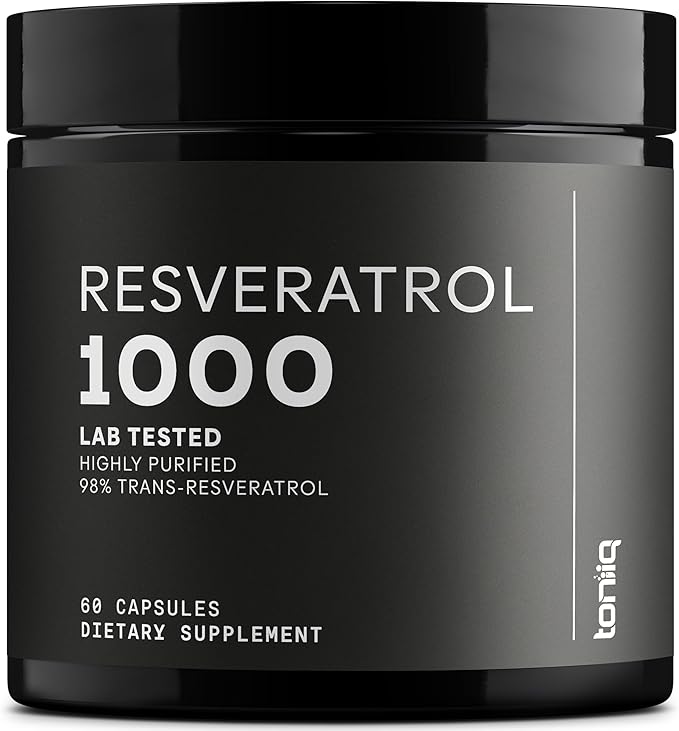 Ultra High Potency Third-Party Tested Trans Resveratrol 1000mg - 98% Pure Highly Purified and Bioavailable - Resveratrol Polygonum Root Extract - 60 Capsules