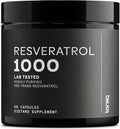 Ultra High Potency Third-Party Tested Trans Resveratrol 1000mg - 98% Pure Highly Purified and Bioavailable - Resveratrol Polygonum Root Extract - 60 Capsules