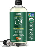 Keppi Organic MCT Oil - Flavorless C8 Non-GMO Certified Organic Gluten-Free Palm Oil Free Vegan Kosher Halal 16 oz Coconut Oil