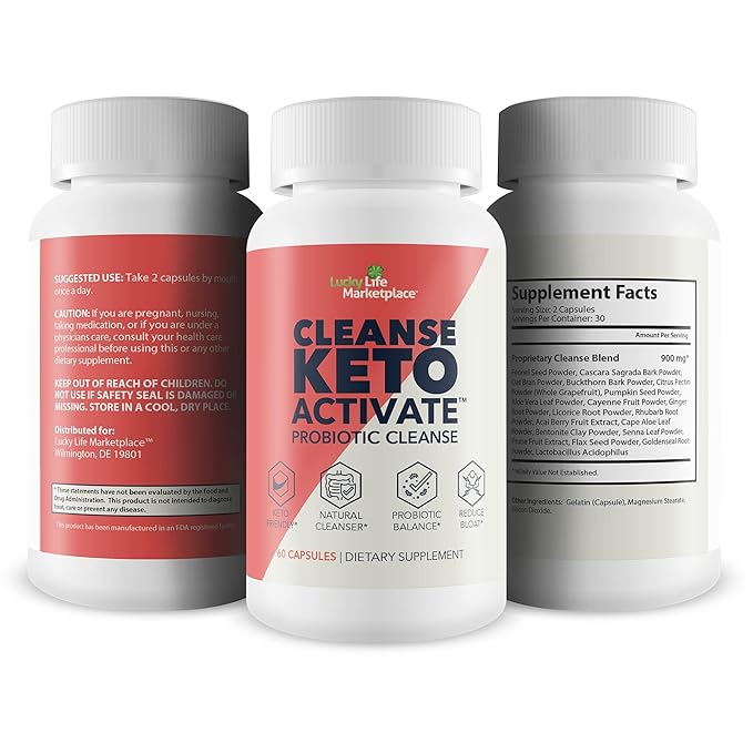 CLEANSE KETO ACTIVATE - KETO CLEANSE FOR WOMEN &amp MEN - HELP FLUSH TOXINS &amp IMPURITIES - PROMOTE REGULARITY - AID DIGESTION &amp DETOX - KETO CLEANSE &amp DETOX - SUPPORT HEALTHY BODY FUNCTIO