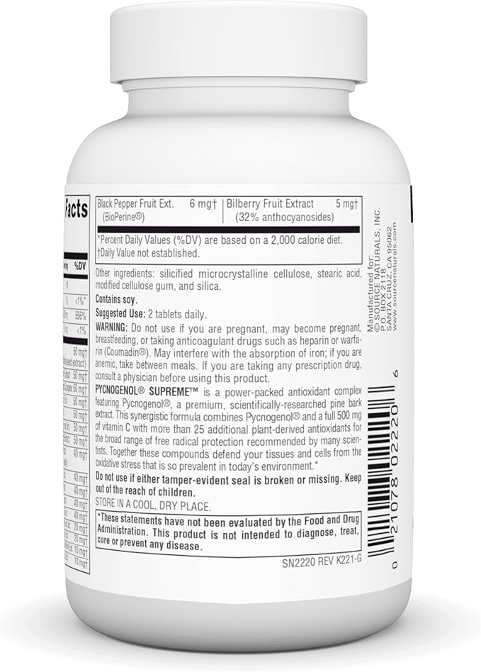Source Naturals Pycnogenol Supreme Berry &amp Botanical Antioxidant Complex* - 60 Tablets