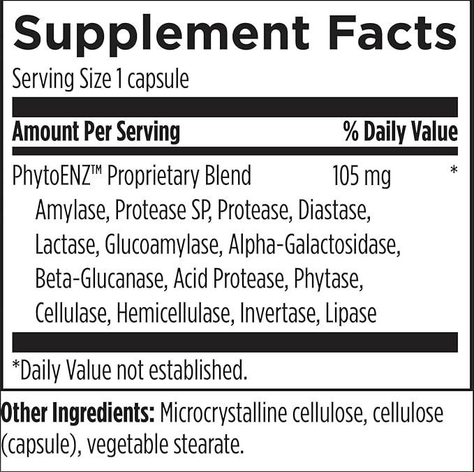 Designs for Health Plant Enzyme Digestive Formula - Vegetarian Digestive Enzymes Supplement - Gut Support with Hemicellulase Protease + More - May Support Occasional Gas + Bloating (90 Capsules)