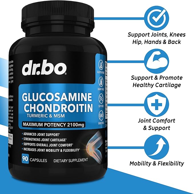 Glucosamine Chondroitin MSM Turmeric &amp Tart Cherry - Joint Health Supplement Knee Bone &amp Joints Purge Uric Acid Cleanse Flush Antioxidant Pills - Joint Support Pills &amp Tart Cherry Extract