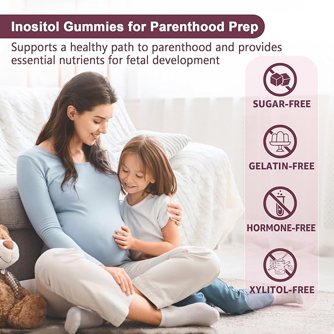 Myo-Inositol &amp D-Chiro Inositol Gummies for Women 2000mg + 50mg 40:1 Ratio Inositol with Vegan Omega-3 + D3 Magnesium Glycinate Methyl Folate + B12 for Female Health &amp Wellness Sugar Free