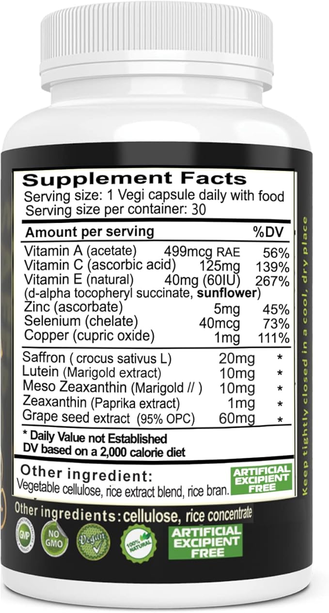 EXIR Eye Vitamins Dietary Supplement – Nutritional Support for Eye Health &amp Everyday Visual Wellness 30 Capsules