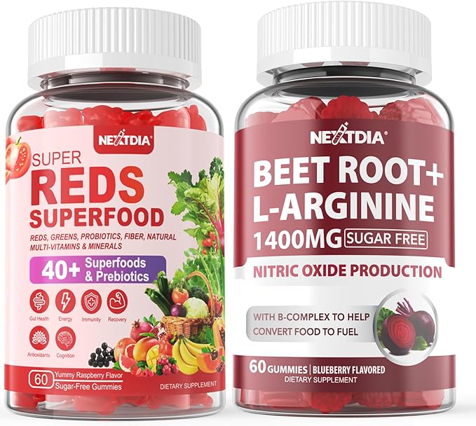 2 Pack Beet Root Gummies &amp Super Reds Gummies
