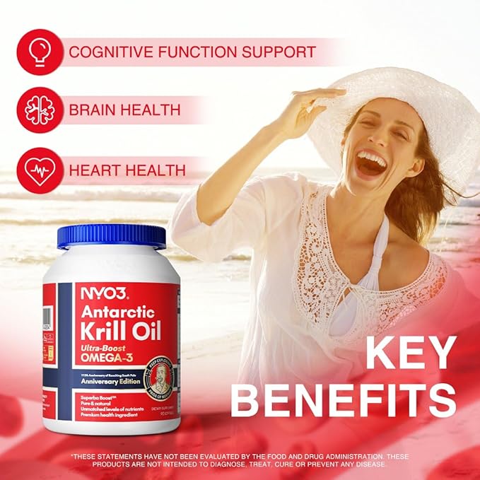 NYO3 1000mg Krill Oil Omega 3 and Glucosamine 1500mg with Chondroitin MSM 2Pack