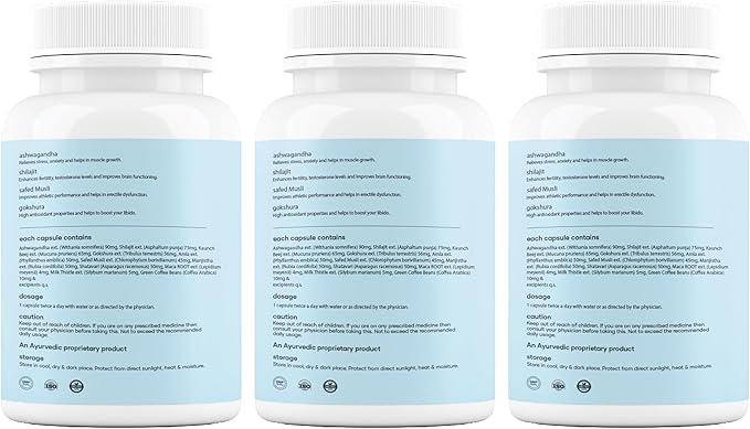 mars by GHC Natural Surge Max Capsules – Enriched with Shilajit Safed Musli and Gokshura for Enhanced Vitality and Overall Well-Being – 60 Capsules (Pack of 3)