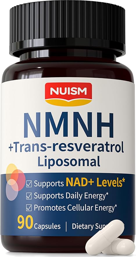 NMNH NAD+ Supplement Liposomal 600mg NMN NAD+ and Resveratrol Complex for Cellular Energy Healthy Aging &amp Metabolic Support 90 Capsules