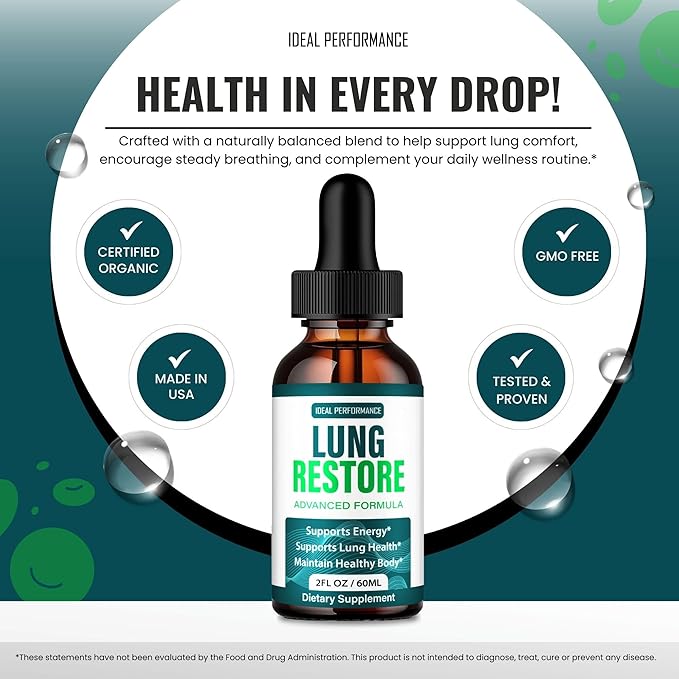 Lung Restore Drops Official LungRestore Supplement Droppers - Maximum Strength All Natural Lung Cleanse &amp Health Support Advanced Liquid Formula for Healthy Flow Comfort &amp Detox Reviews (2
