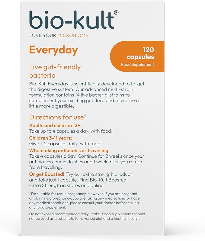 Bio-Kult Everyday Probiotics | 14 Strains | Adult Probiotic Supplement | Non-GMO Gluten-Free | 120 Capsules