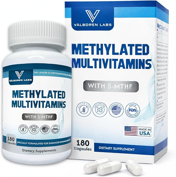 Methylene Blue 1% Liquid (4oz) + Methylated Multivitamin Bundle – 118ML Drops &amp 180 Capsules – Active 5-MTHF Methyl B12 &amp B Complex – Made in USA – Third Party Tested Supplements