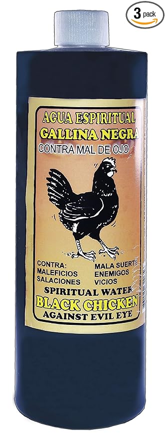 Mistic 3 Bottles Black Chicken Spiritual Water-GALLINA Negra AGUA ESPIRITUAL 16 OZ.-Magick Pagan