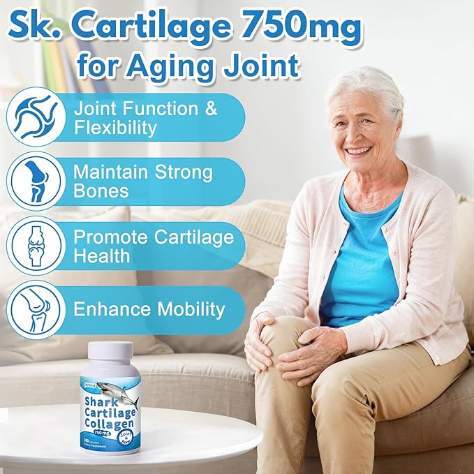 Cartilage with Cartilage 750mg Glucosamine &amp Collagen Great for Seniors &amp Athletes 100 Capsules
