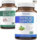 Bundle of Thyroid Support &amp Sea Moss - Sea Moss Thyroid Care Pack - Thyroid Support with Iodine (120 Caps) &amp Irish Sea Moss Capsules - Raw Vegan Supplement with BioPerine (Non-GMO &amp Organi