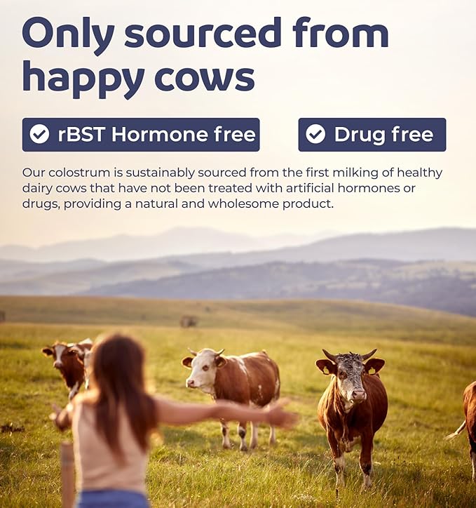 Bovine Colostrum for Women - Colostrum Supplement with 1000mg per Serving and 30% IgG Immunoglobulins from First Milking - Low Heat Processed for Maximum Potency Non-GMO &amp Made in the US (2 Month