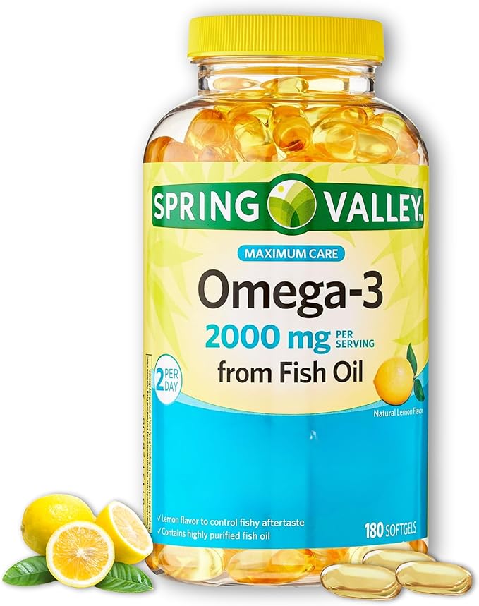 Omega 3 Fish Oil 2000mg- Softgels 180ct (Pack of 1)