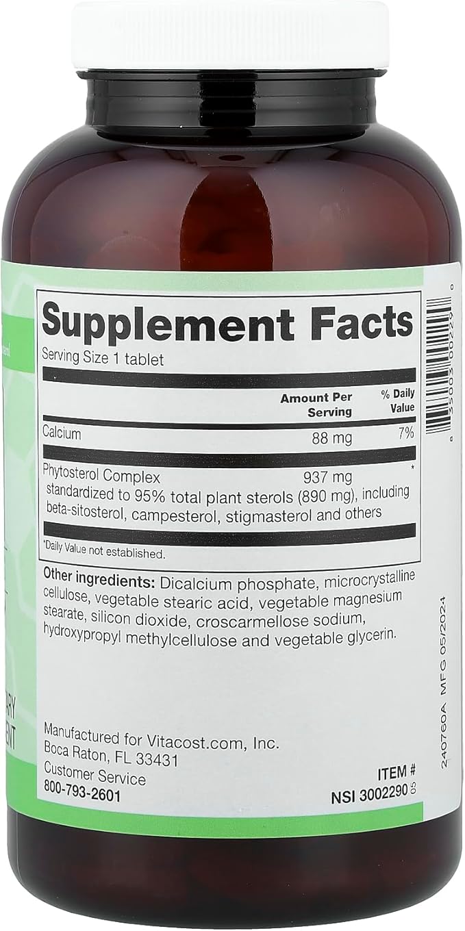 Vitacost Synergy Phytosterol Complex with Beta-sitosterol -- 240 Tablets