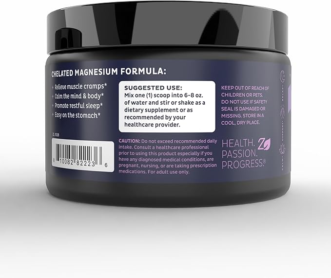 Premium Chelated Peach Mango Magnesium Glycinate Malate Citrate Triple Blend Magnesium Complex (Drink Mix (30 Serv.)