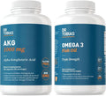 Dr. Tobias AKG Supplement &amp Omega 3 Fish Oil Support Cellular Energy &amp Overall Health with AKG and Triple-Strength Omega 3 EPA &amp DHA Non-GMO