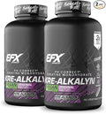 EFX Sports Kre-Alkalyn EFX | pH Correct Creatine Monohydrate Pill Supplement | Vegan Friendly | Strength &amp Muscle Growth | 90 Servings 180 Veggie Capsules (Pack of 2)