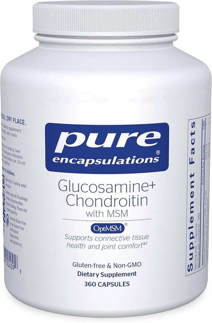 Pure Encapsulations Glucosamine Chondroitin with MSM - Supports Joint Health &amp Normal Cartilage Formation* - Maintains Enzyme Activity - Gluten-Free &amp Non-GMO - 360 Capsules