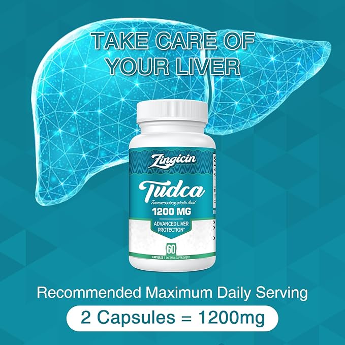TUDCA Supplement 1200mg - 60 Veggie CapsulesPowerful TUDCA Bile Salts Supplements for LiverDigestion