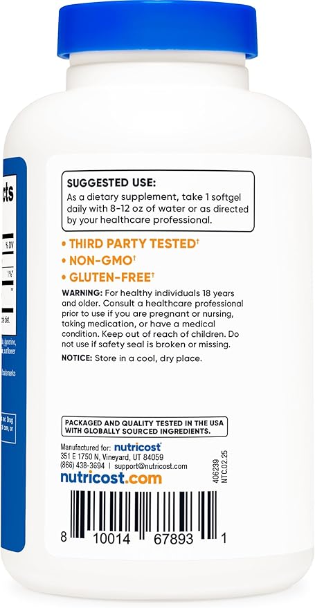 Nutricost Ubiquinol Softgels (120 Softgels | 100 mg Per Serving) - Superior Absorption Antioxidant | Active Form of CoQ10 - Gluten Free Non-GMO