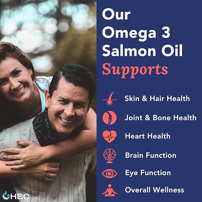 High Strength Omega 3 Fish Oil - 1000mg Norwegian Salmon Oil with EPA &amp DHA No Burping or Aftertaste Omega 3 Fatty Acids Supplement for Eye Brain &amp Heart Triglyceride Form - 180 Capsules