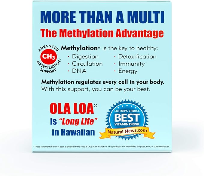 Ola Loa Energy Tropical Multi Vitamin Drink Mix - Amino Energy Powder Gluten Free Detox Dairy Free Caffeine Free - Drink Your Vitamins for the Rigors of Daily Life - 30 Packets (8.25oz)