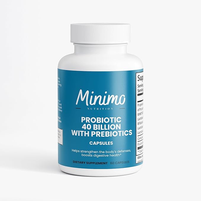 Probiotic 40 Billion with Prebiotics Digestive &amp Gut Health - Supports Occasional Constipation Diarrhea Gas &amp Bloating - Probiotics for Women &amp Men 60 ct.