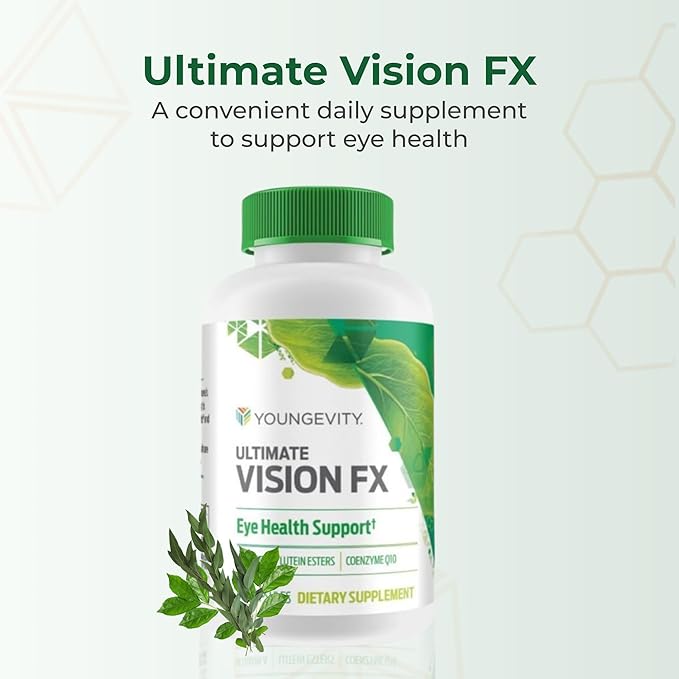 Youngevity Ultimate Vision FX™ - Eye Vitamin &amp Mineral Supplement Blend - Lutein CoQ10 Vitamins A C E Zinc Chromium Selenium for Eye Health (60 Capsules)