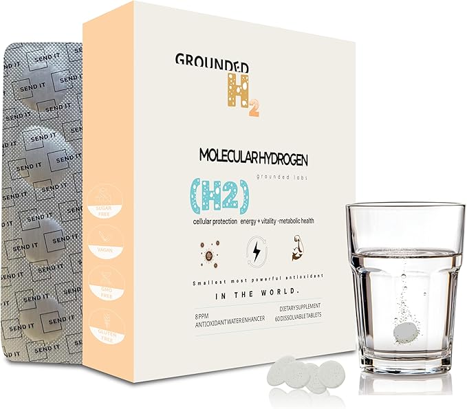 H2 Molecular Hydrogen Water Tablets with Magnesium Antioxidant Drinking Water Tablet Supports Cellular Health Fight Stress Recovery &amp Cognitive Function - 8 PPM Fast Dissolving 30 H2 Tablets