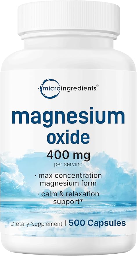 Micro Ingredients Omega-3 Fish Oil 4200mg &amp Magnesium Oxide 400mg Bundle Pack | Wild-Caught Fish Lemon Flavored Burpless | Elemental Form for Max Concentration