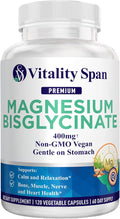 Magnesium Glycinate 400mg Chelated Magnesium Bisglycinate for Relaxation and Sleep Aid Extra Strength with Magnesium Oxide Gentle on Stomach Vegan 120 Capsules Made in USA