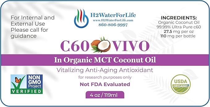 H2 WATER FOR LIFE C60 VIVO (4 oz Coco)